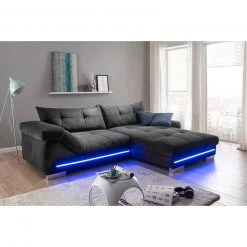 Ecksofa - schwarz - Microfaser - LED-Beleuchtung 32 Ecksofa - schwarz - Microfaser - LED-Beleuchtung -Wohnzimmer Verkäufe 0255029800 17 1600Wx1600H