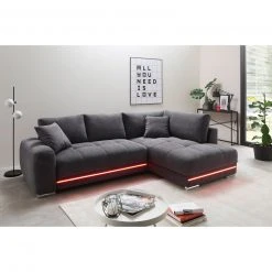 Ecksofa - anthrazit - Microfaser - LED-Beleuchtung -Wohnzimmer Verkäufe 0255030000 12 1600Wx1600H