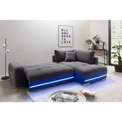 Ecksofa - anthrazit - Microfaser - LED-Beleuchtung -Wohnzimmer Verkäufe 0255030000 13 1600Wx1600H