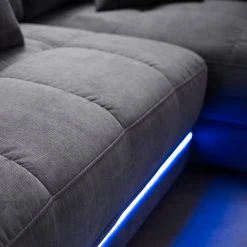 Ecksofa - anthrazit - Microfaser - LED-Beleuchtung -Wohnzimmer Verkäufe 0255030000 16 1600Wx1600H