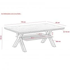 Couchtisch - Artisan Eiche Nachbildung - Ablageboden - 110 cm -Wohnzimmer Verkäufe 0405006000 04 1600Wx1600H