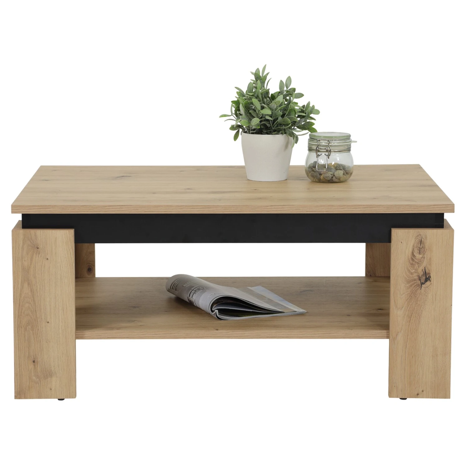 Couchtisch - Artisan Eiche - schwarz - 90 cm 2 Couchtisch - Artisan Eiche - schwarz - 90 cm – Bild 2
