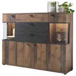 Highboard - Oldwood-Burned Wood - 155 cm breit