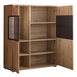 Highboard - Artisan Eiche-Burned Wood - Glas links - 100 cm breit -Wohnzimmer Verkäufe 0405037300 03 1600Wx1600H