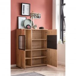 Highboard - Artisan Eiche-Burned Wood - Glas links - 100 cm breit -Wohnzimmer Verkäufe 0405037300 04 1600Wx1600H