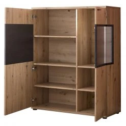 Highboard - Artisan Eiche-Burned Wood - Glas rechts - 100 cm breit -Wohnzimmer Verkäufe 0405037400 03 1600Wx1600H