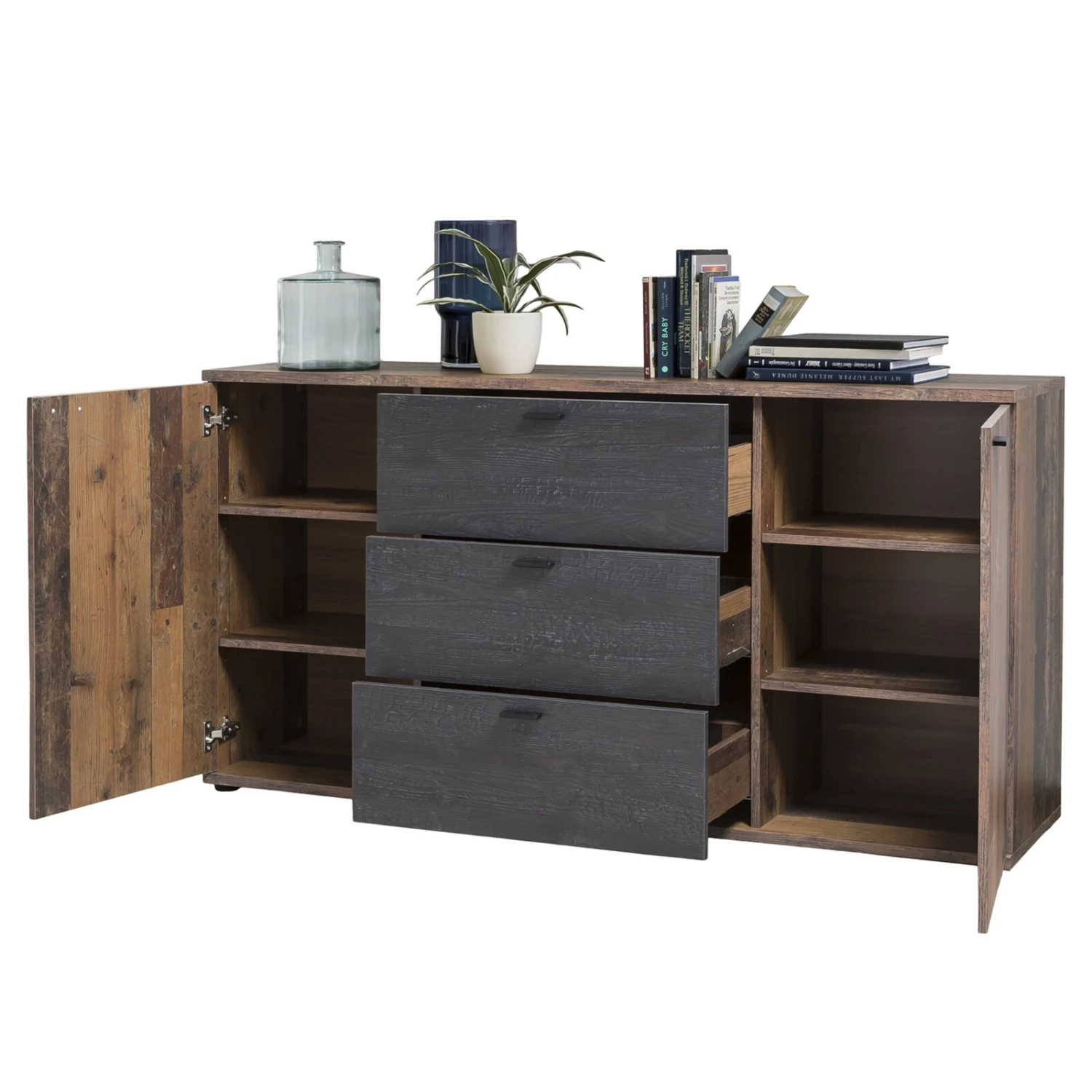 Sideboard - Oldwood-Burned Wood - 165 cm breit 3 Sideboard - Oldwood-Burned Wood - 165 cm breit – Bild 3