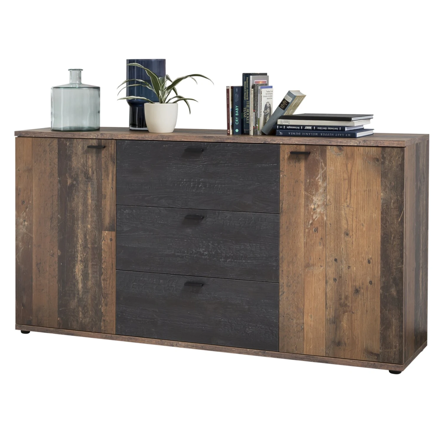 Sideboard - Oldwood-Burned Wood - 165 cm breit 1 Sideboard - Oldwood-Burned Wood - 165 cm breit