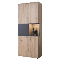 Vitrine - Artisan Eiche-Burned Wood - 2 Türen - 197 cm hoch