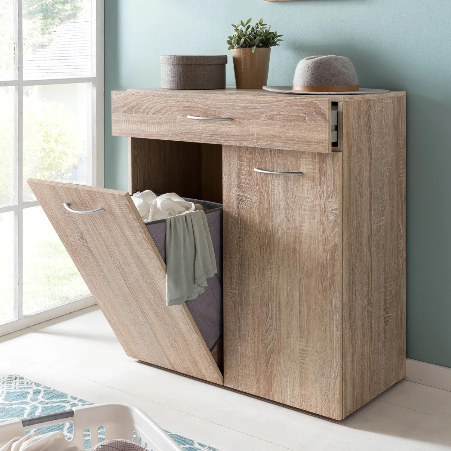 Kommode - Eiche sägerau - 80 cm breit 2 Kommode - Eiche sägerau - 80 cm breit – Bild 2