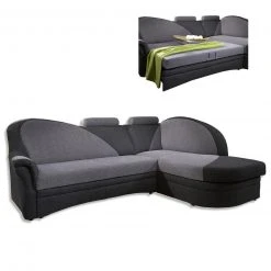 Ecksofa - alu-anthrazit - Liegefunktion - Ottomane rechts