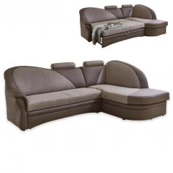 Ecksofa - braun - Microfaser