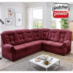 polsterpower Ecksofa - wine - Liegefunktion