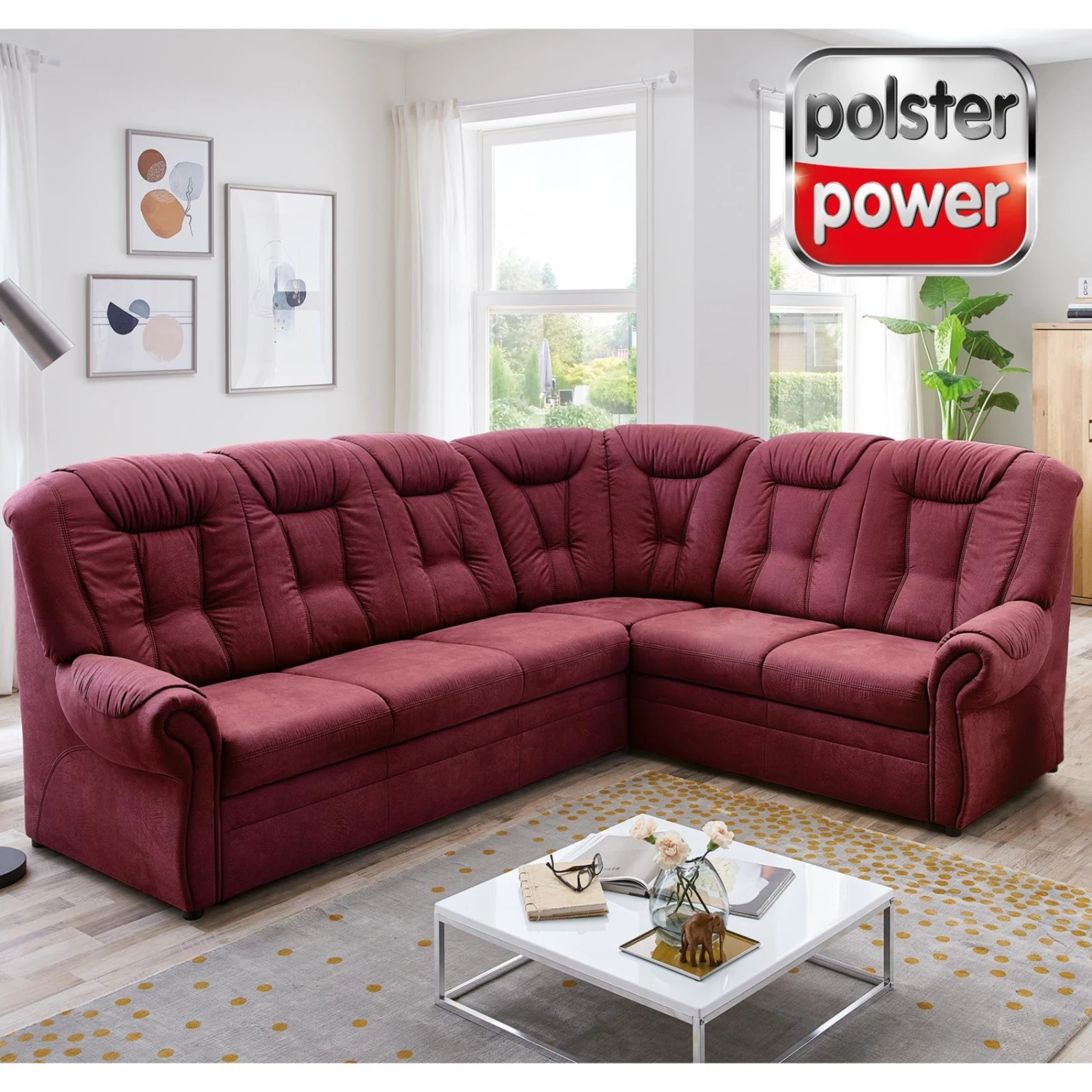 polsterpower Ecksofa - wine - Liegefunktion 1 polsterpower Ecksofa - wine - Liegefunktion