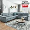 polsterpower Ecksofa - denim - mit Kopfpolsterverstellung - links