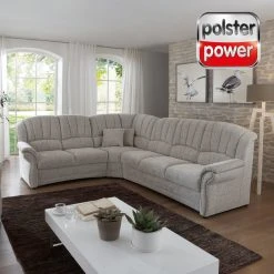 polsterpower Ecksofa - mandel - 2-Sitzer links