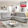 polsterpower Ecksofa - silber - Microchenille - Recamiere rechts