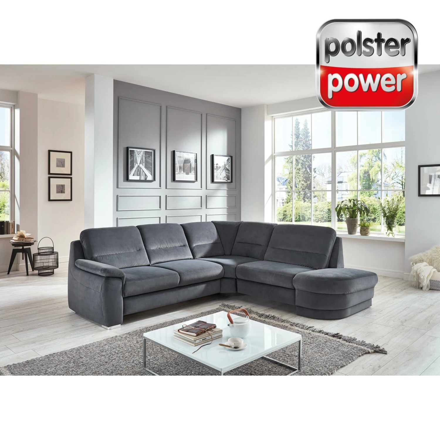 polsterpower Ecksofa - denim - Recamiere rechts - Basismodell 1 polsterpower Ecksofa - denim - Recamiere rechts - Basismodell