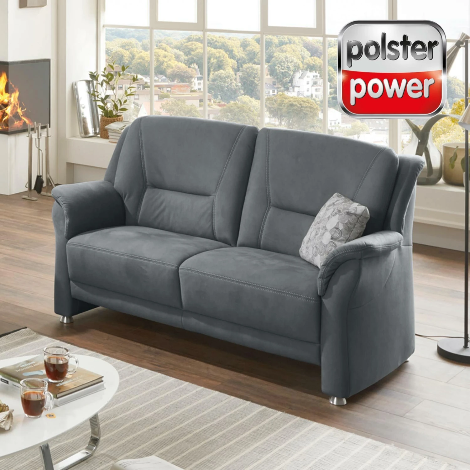 polsterpower 2,5-Sitzer-Sofa - denim - Microfaser 1 polsterpower 2,5-Sitzer-Sofa - denim - Microfaser