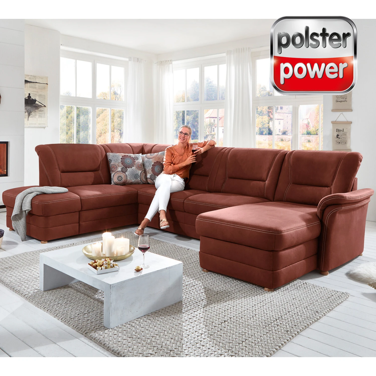 polsterpower Wohnlandschaft - braun - Basismodell - Canapé rechts 1 polsterpower Wohnlandschaft - braun - Basismodell - Canapé rechts