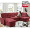 polsterpower Wohnlandschaft - rot - Microchenille - Canapé links