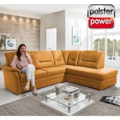 polsterpower Ecksofa - gelb - Microfaser - Basismodell