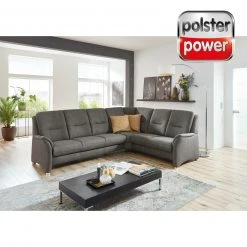 polsterpower Ecksofa - anthrazit - Basismodell - 3-Sitzer links