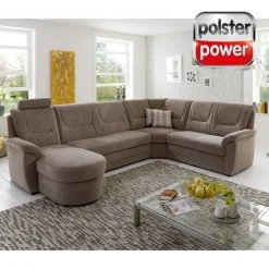 polsterpower Wohnlandschaft - sand - Federkern - Ottomane links