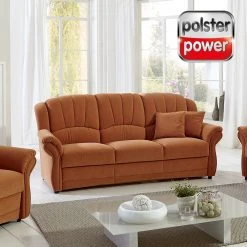 polsterpower 3-Sitzer Sofa - terra - Flockvelours