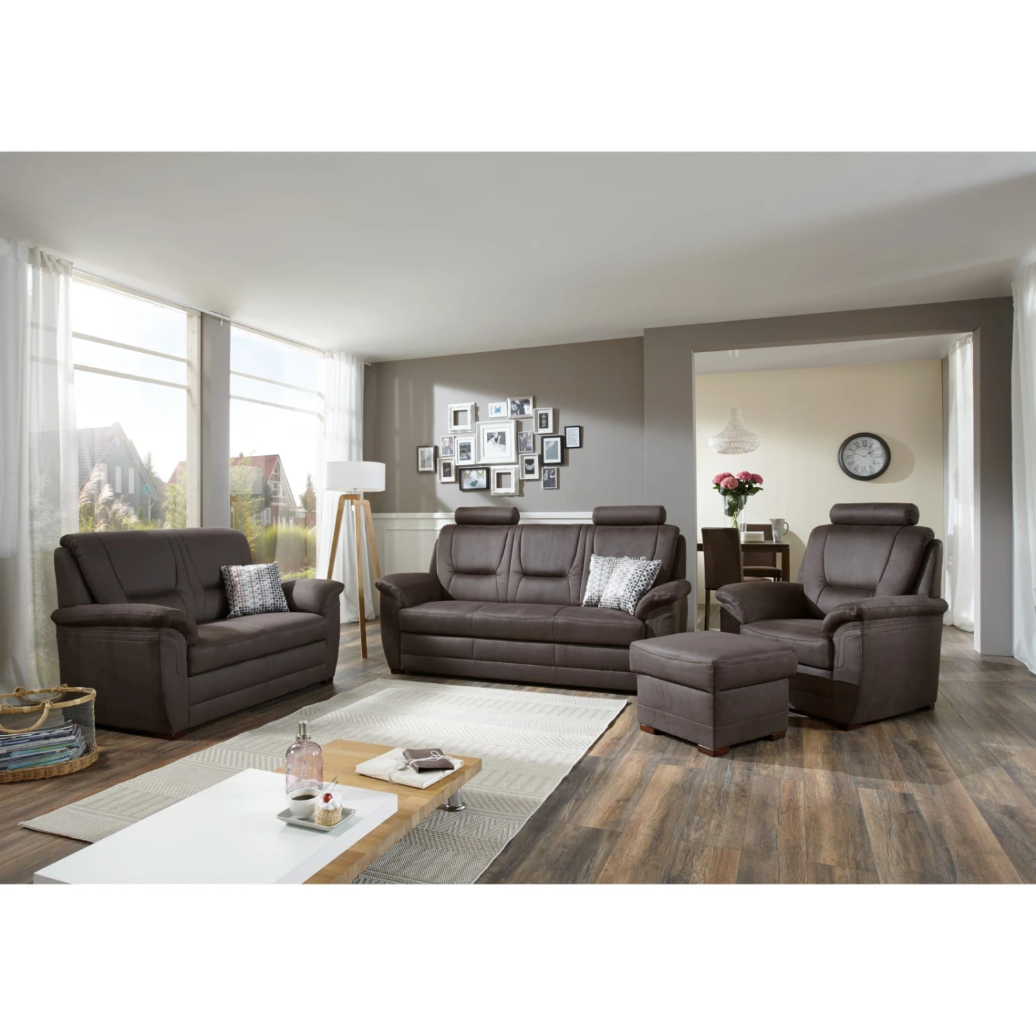 2-Sitzer Sofa - braun - mit Staukasten - Bonellfederkern 3 2-Sitzer Sofa - braun - mit Staukasten - Bonellfederkern – Bild 3