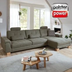 polsterpower Ecksofa - schilf - Liegefunktion