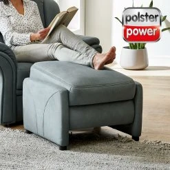 Relaxhocker - grau-blau - Microfaser - verstellbar