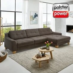 polsterpower Ecksofa - anthrazit - Basismodell - Canapé rechts