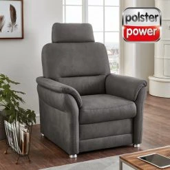 polsterpower Sessel - grau - Microfaser