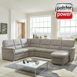 polsterpower Wohnlandschaft - alu - Microfaser - Basismodell