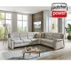 polsterpower Ecksofa - silber - 3-Sitzer links - Basismodell
