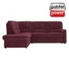 polsterpower Ecksofa - Saddle bordeaux - Basismodell - Ottomane links