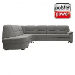 polsterpower Ecksofa - Belle silver - Basismodell - Ottomane links