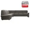 polsterpower Ecksofa - Belle grey - Basismodell - Ottomane links