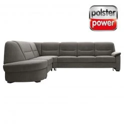 polsterpower Ecksofa - Belle grey - Basismodell - Ottomane links