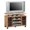 TV-Rack - Buche - Alu - Glastüren