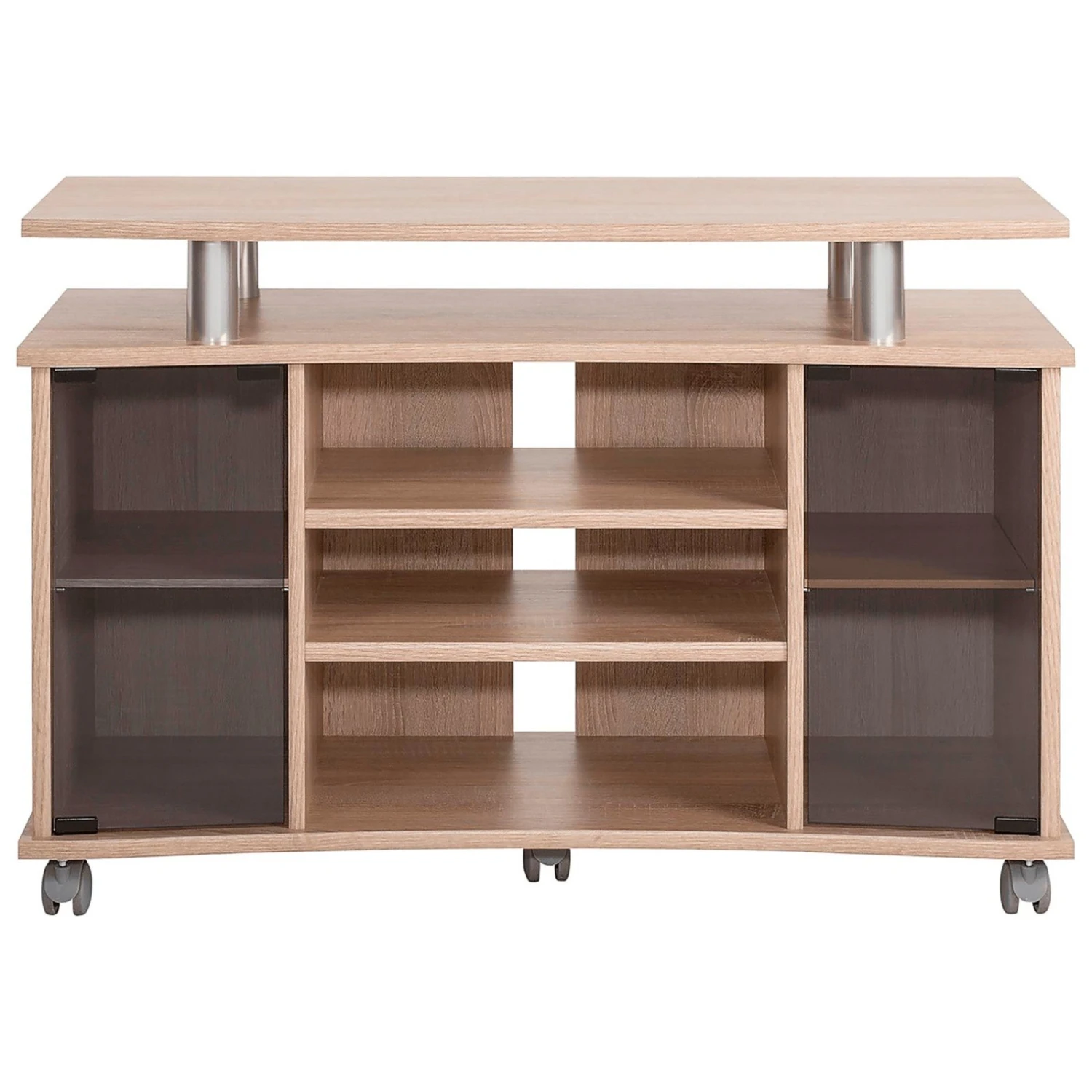 TV-Rack - Sonoma Eiche - Alu - Glastüren 1 TV-Rack - Sonoma Eiche - Alu - Glastüren