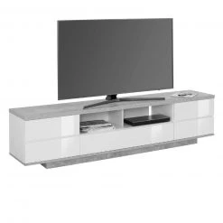 TV-Lowboard - weiß Hochglanz - Beton-Optik -Wohnzimmer Verkäufe 0432001500 03 1600Wx1600H