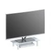 TV-Board - weiß - Metall - mit Glasplatte - 60 cm breit