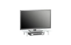 TV-Board - weiß - Metall - mit Glasplatte - 82 cm breit