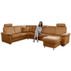 Wohnlandschaft - hellbraun - Liegefunktion - Staukasten -Wohnzimmer Verkäufe 0513000401 09 1600Wx1600H