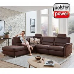 polsterpower Ecksofa - espresso - Basismodell - Anstellhocker links