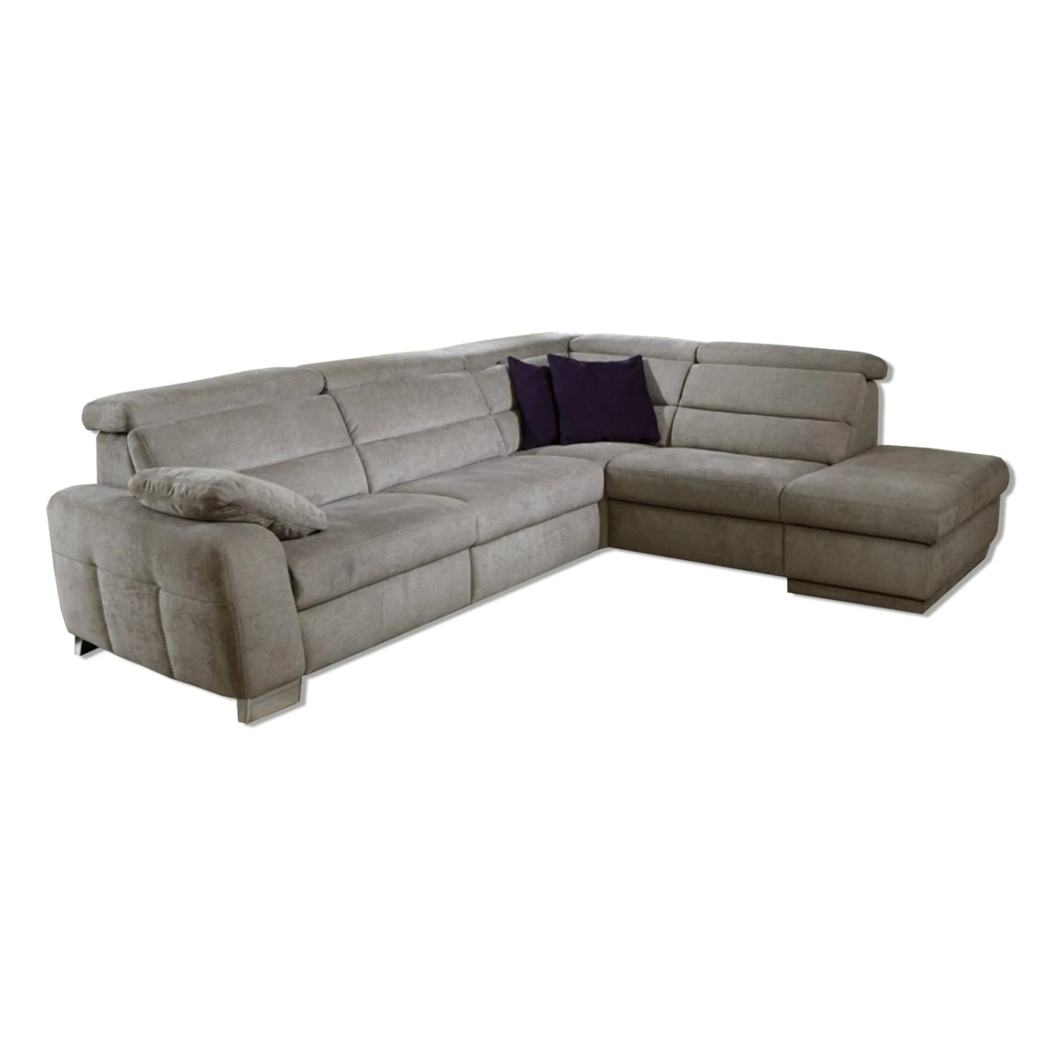 polsterpower Ecksofa - grau - mit Kopfpolsterverstellung - Recamiere rechts 2 polsterpower Ecksofa - grau - mit Kopfpolsterverstellung - Recamiere rechts – Bild 2