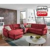 polsterpower Wohnlandschaft - rot - Basismodell - Canapé links