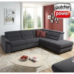 polsterpower Ecksofa - grau - Basismodell - rechts